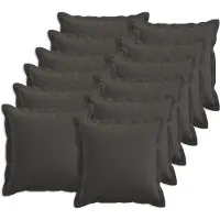 vidaXL Kussensloop 12 st HOUTEN Donkergrijs 50 x 50 cm Faux Linnen