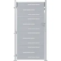 vidaXL Tuinpoort met slot Zilver 85 x 196 cm Roestvrij staal
