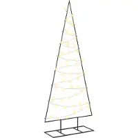 vidaXL Metalen kerstboom KUOPIO 150 cm Warmwit Staal Zwart