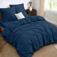 Markenlos Bettenset, 4-delig: dekbedovertrek 240 x 220 cm + hoeslaken 180 x 200 cm met 2 kussenslopen 65 x 65 cm, gemaakt van microvezel, 100 draden per vierkante centimeter