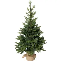 Intratuin Kunstkerstboom Op Jute Voet Met 130 Lampjes Warm Wit D 71 H 130 Cm