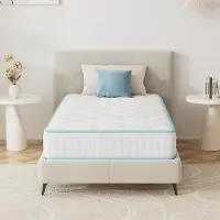 DEWINNER Matras, 90 x 190 cm, traagschuim, dikte 18 cm, dubbelzijdig te gebruiken, ergonomische 7-zone ondersteuning, zacht en ademend