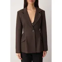 Trendyol TRENDYOLMİLLA Dames Bruin Effen Lang Getailleerd Blazers