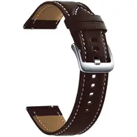 CHPN - Lederen Bandje geschikt voor Samsung Galaxy Watch - 45/46mm - Donkerbruin bandje voor Samsung Watch - Universeel - Hip bandje - Horlogebandje