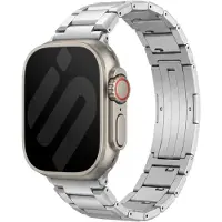 Strap-it Titanium bandje geschikt voor Apple Watch (Series 12/11/10), (Ultra 4/3/2/1), (SE 3/2/1), (Series 9/8/7/6/5/4) - 44/45/46/49mm - Zilver