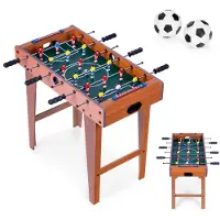 Ecotoys Tafelvoetbalspel - 69x35 cm - Hout - Mini Voetbaltafel - 2 Ballen