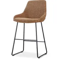 Nolon Nino-Isa barkruk bruin blend - zwart onderstel - 65 cm - scandinavisch - stoffen zitting - kookeiland