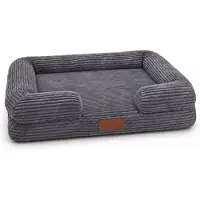By Cee Cee Orthopedische Hondenmand – Orthopedisch Hondenkussen – Hondenbed – Ribstof - Voor Kleine Honden - Donkergrijs - 80x55