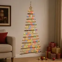vidaXL Hangende Kerstboom 150 cm 80 LED's Meerkleurig