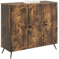 vidaXL Dressoir, gerookt eikenfineer, 89 x 34,5 x 80 cm, houtvezelplaat