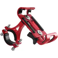Mobigear Telefoonhouder Fiets / Motor Fietsstuur Bevestiging | Alloy Fixing Klem Universeel - Rood