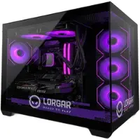 Cougar Gaming desktopcomputer LORGAR ADVANCED PCA201, zwart, met AMD Ryzen 5 7500F processor, NVIDIA GeForce RTX 5060 Ti grafische kaart, 16+16 GB RAM, 6400 MHz