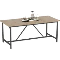 MH Handel GmbH Eettafel voor 6-8 personen. Moderne rechthoekige keukentafel met houtlook, 180 x 80 x 75,5 cm, naturel.
