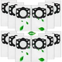 PromoHome stofzuigzakken voor nat- en droogzuigers – 12 stuks, drielaags, geschikt voor Kärcher WD4, WD5, WD6, WD5P, WD6P, MV4, MV5, MV6