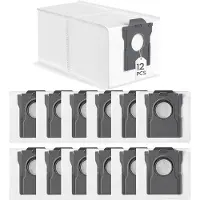 PromoHome 12 stuks stofzuigzakken, compatibel met Dreame L10s Ultra Gen 2, L10s Pro, X30/X40/X50, X40/X50 Master, Mova E30/Z50/V50 Ultra
