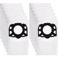 PromoHome 12 stuks stofzuigzakken, compatibel met Kärcher WD-serie - Hoogwaardige vervangende stofzuigzakken voor WD 2 Plus, WD 3, WD 3