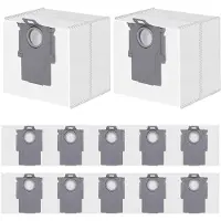 PromoHome 12 stuks stofzuigzakken voor Roborock S8+/S8 Pro Ultra/S7 MaxV Ultra/Q7 M5+/L5+ | Q8 Max+/Q5 Pro+/Q5 Max+/Q10 S5+/X5+ stofzuigers