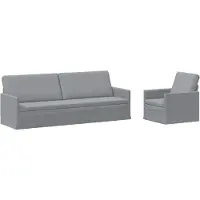 vidaXL Bankstel 2 pcs Lichtgrijs Stof