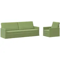 vidaXL Bankstel 2 pcs Lichtgroen fluweel