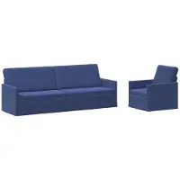 vidaXL Bankstel 2 pcs Politieblauw fluweel