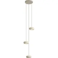 QAZQA moderne hanglamp - Concerto - beige, rond, 3-lichts, 23cm, ideaal als woonkamer lamp