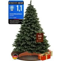 Casaria Kunstkerstboom Premium 90 cm PE/PVC met houten standaard FSC