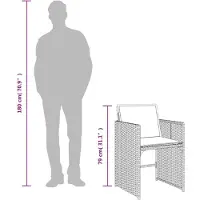 vidaXL Tuinstoelen met kussens, 4 stuks, grijs, polyrotan