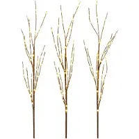 vidaXL - LED - koperen - kersttakken - decoratie - 3 - st - Bruin - 62 cm - Staal