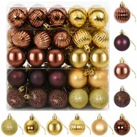 vidaXL - Kerstballenset - 100 - st - Bruin - en - goud - 4 - cm - Polystyreen