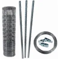 Aquagart 150 meter wildschutting, bosomheining, gaasomheining, 100/10/30+ (draaddikte/gaatmaas/draaddiameter), inclusief palen en span draad