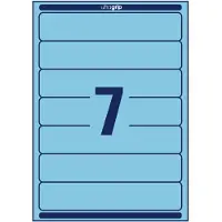 Avery Zweckform L4763-20 printbare rugetiketten 38 x 192 mm A4 zelfklevend smal blauw (140 etiketten)