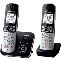 Panasonic KX-TG6862JTB, DECT-telefoon, Draadloze headset, Luidsprekerfunctie, Identificatie van de beller, Zwart, Zilver