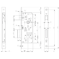 Iseo Insteekslot voor houten deuren, 2 puntsluiting, model 200N, merk , serie E60