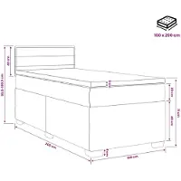vidaXL Boxspringbed met matras en LED Taupe 100 x 200 cm Stof