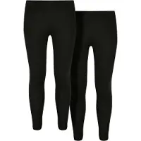 Urban Classics Meisjes Jersey Legging (Set van 2) (Zwart/Zwart)
