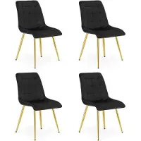 Leobert Stijl en elegantie: De Split fauteuil - Fluweel, zwart / Goudkleurige poten, set van 4
