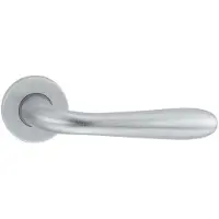 Forme Deurklink voor veiligheidsdeur, model 'Rosetta' rond, rechtsdraaiend - satijnchroom