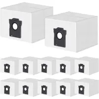 PromoHome 12 stuks stofzuigzakken, compatibel met Dreame D20 Plus en D20 Pro Plus - 5 liter inhoud, 4-laags filtratie
