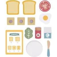 Tooky Toy Wooden Toaster Set 14 Pieces Roze