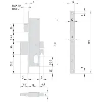 Sonstige Verlage Insteekslot voor aluminium profielen, model 44230 E15