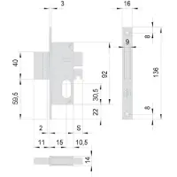 Sonstige Verlage Insteekslot voor aluminium profielen, model 44240 E15