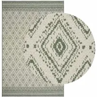 vidaXL - Gebied - Tapijt - OLITE - Natuurlijk - en - Groen - 160 - x - 230 - cm - PET