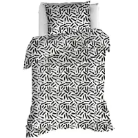 MOODIT Dekbedovertrek Odil Tinto Black-140 x 200 / 220 cm | 1-Persoons