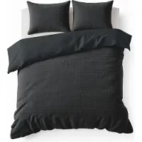 Sleeptime Teddy dekbedovertrek Check - Onderkant microvezel - antraciet - 240x220