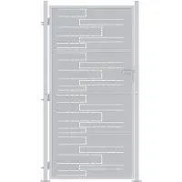 vidaXL Tuinpoort 85 x 196 cm Roestvrij staal zilver Vergrendelbaar