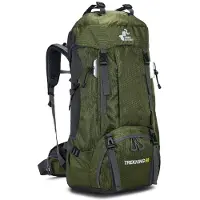 Merkloos Waterdichte Lichtgewicht Wandelsack met Regenhoes 60L