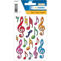 Herma Stickers muzieksleutel, Jewel - 10 stuks