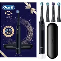 Oral-B iO Series 2 Gift Set Elektrische Tandenborstel - Zwart - 4 Opzetborstels - Reisetui - 3 Poetsstanden