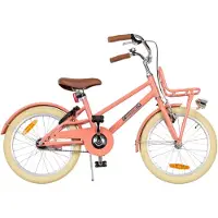 Aventuri Urban aluminium meisjesfiets, 18 inch, kinderfiets voor kinderen van 5 tot 7 jaar, met standaard, in de kleur zalmroze