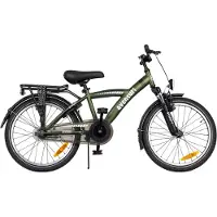 Aventuri Roady 3.0, kinderfiets voor jongens, 20 inch, geschikt voor kinderen van 6 tot 10 jaar, 1 versnelling, donkergroen